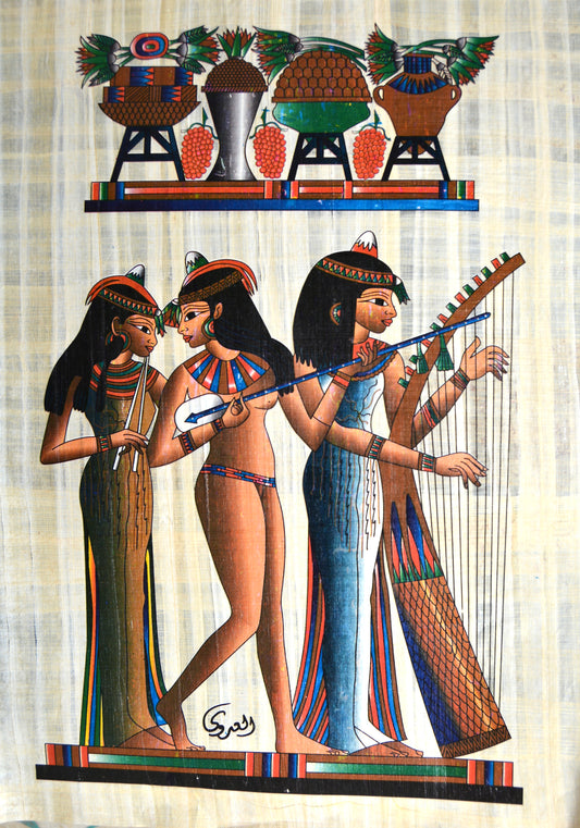 Handmade Papyrus – Ancient Egyptian Musicians Scene- 70*100 cm
