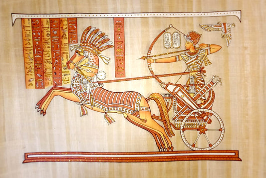 Papyrus Painting – Pharaoh in War Chariot- 70*100 cm