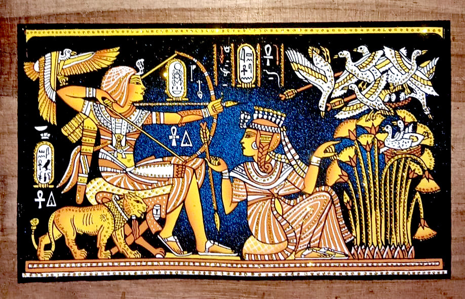 Papyrus Painting – Ancient Egyptian Hunting Scene-100*200 cm