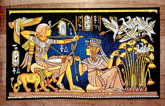 Papyrus Painting – Ancient Egyptian Hunting Scene-100*200 cm